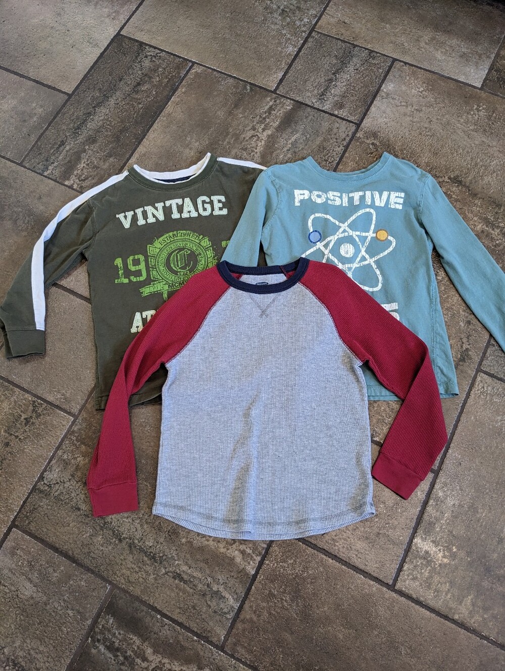 Bundle Of 3 Boys Long Sleeve T-shirt School Casual Play Sporty Shirts Size 7/8